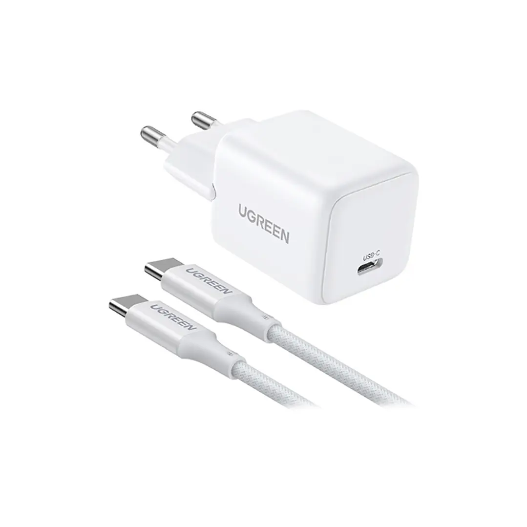 Ugreen 30W com tecnologia GaN e porta USB-C cabo USB-C para USB-C de 1m 1
