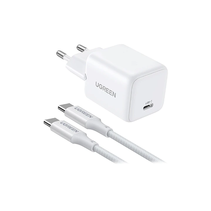 Ugreen 30W com tecnologia GaN e porta USB-C cabo USB-C para USB-C de 1m 1