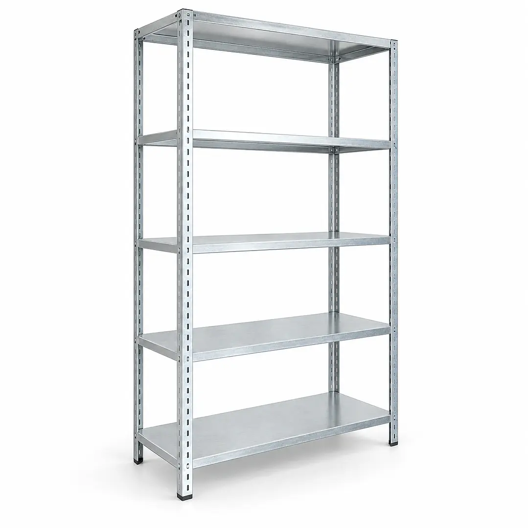 Estante Metálica Industrial Zincada – 5 Prateleiras | 90 × 30 × 180,5 cm 1