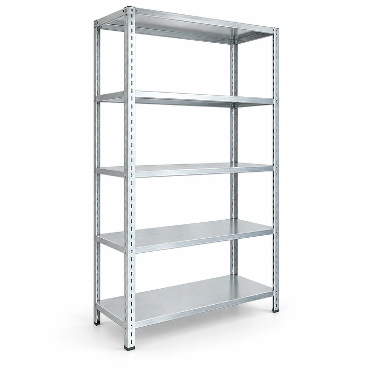 Estante Metálica Industrial Zincada – 5 Prateleiras | 90 × 30 × 180,5 cm 1