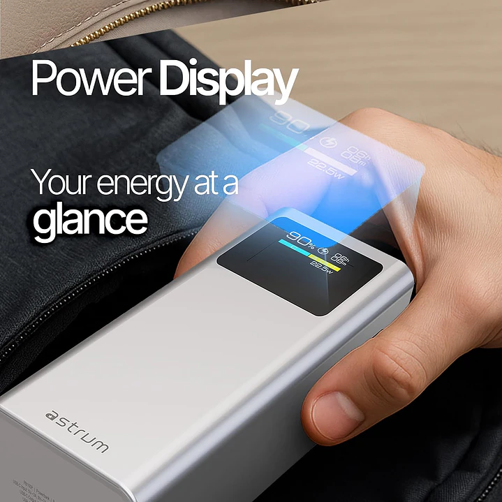 Astrum 100W PD Power Bank 20000mAh, USB-C & USB-A QC, LED Display – PB100P 3