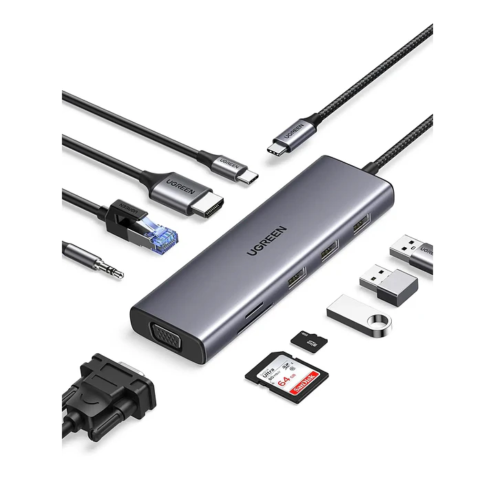 UGREEN 15601 — Hub USB-C 10 em 1 CM498 1
