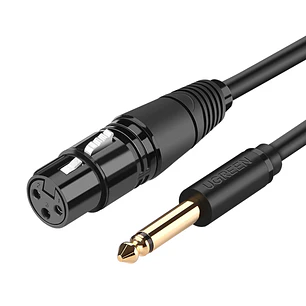 UGREEN 20719 — Cabo de áudio 6,35 mm para XLR fêmea, 2 m