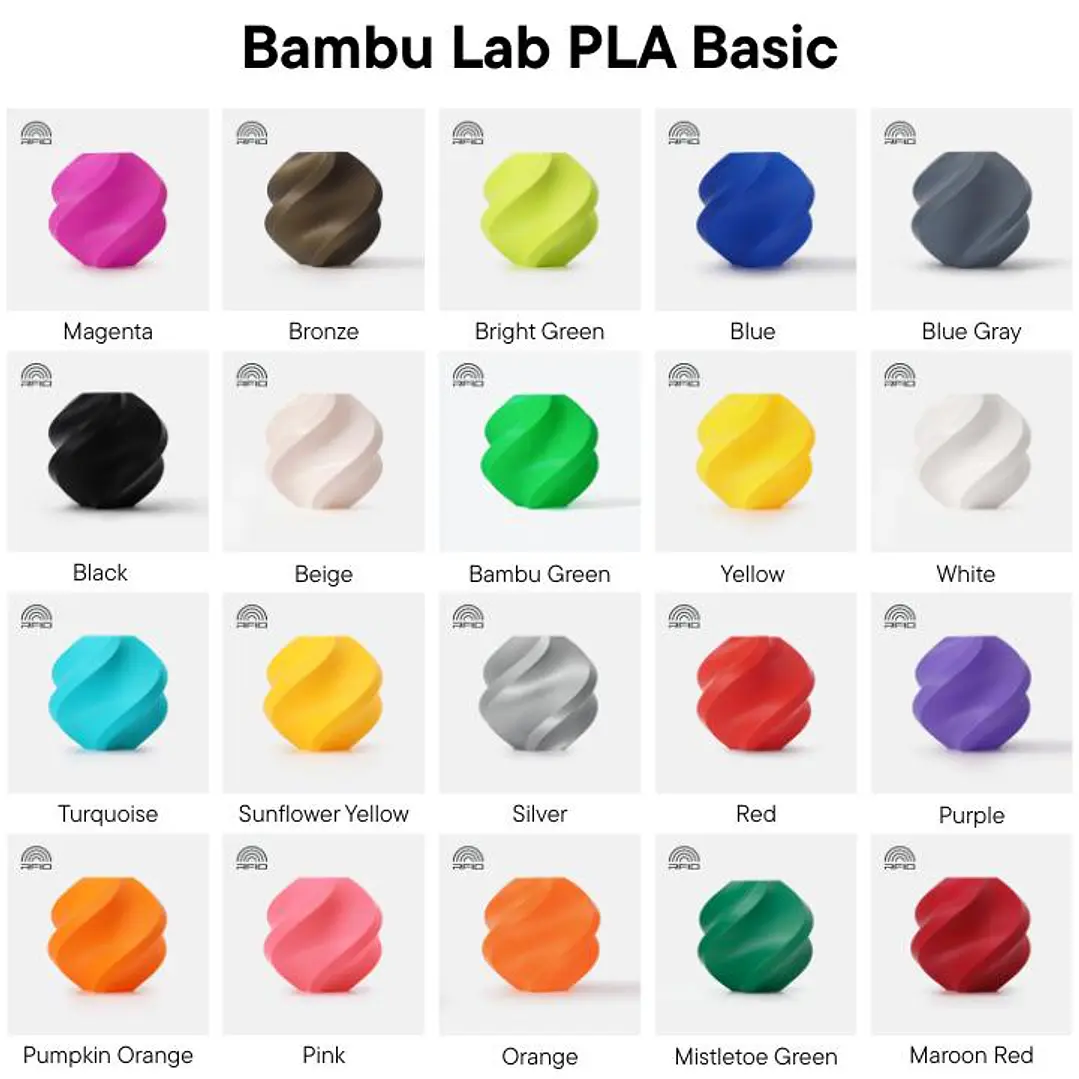 Filamento Bambu Lab PLA Basic 1kg – Refill (Sem Spool) 1