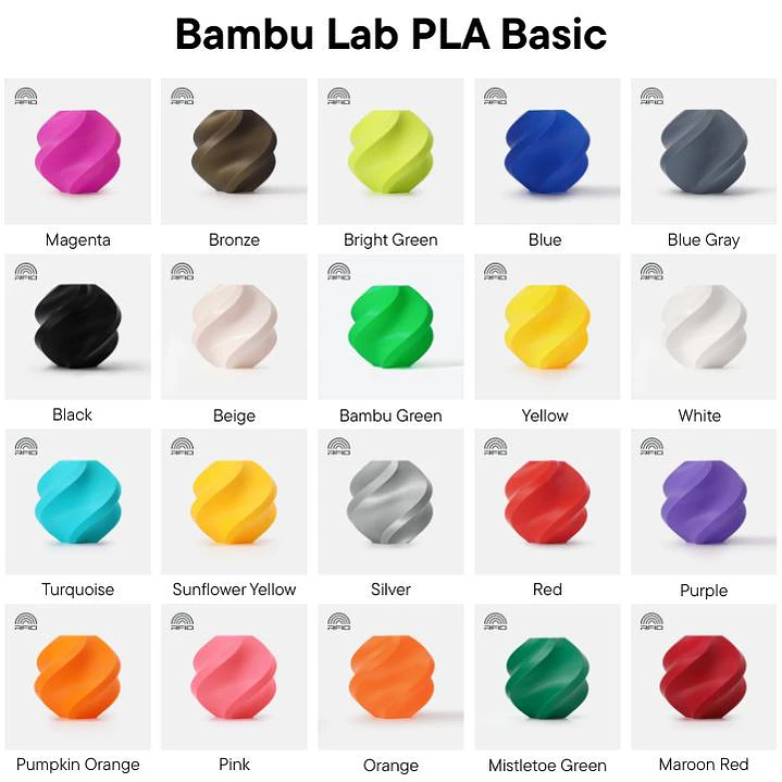 Filamento Bambu Lab PLA Basic 1kg – Refill (Sem Spool) 1