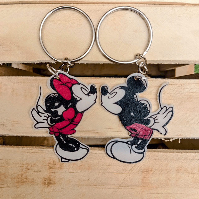 Llavero Mickey y Minnie Mouse Parejas Amor