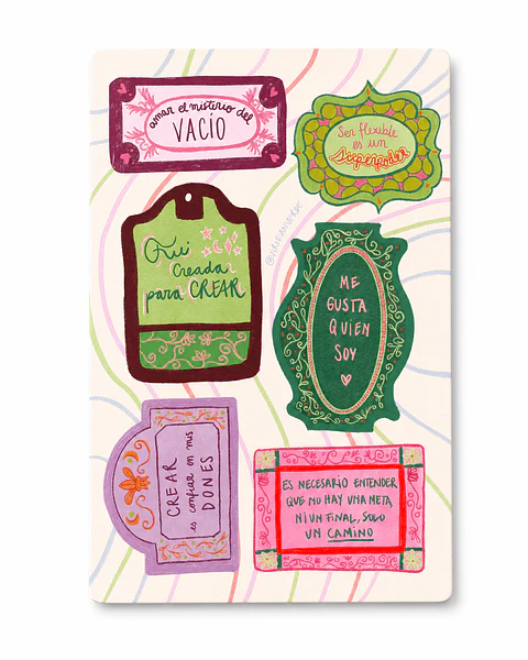 Lámina de stickers: Frases del corazón