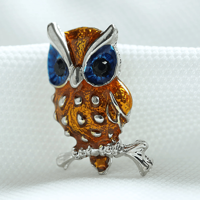 Rinhoo Fashion Delicate Owl Brooches Full Imitation Pearls Rhinestone Enamel Bird Lapel Pins Cute Animal Corsage Badge Jewelry