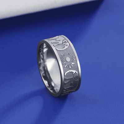 LIKGREAT Elephant Ring for Women Men Stainless Steel Finger Rings Vinatge Sun Rings Animal Jewelry Gift Amulet Wholesale