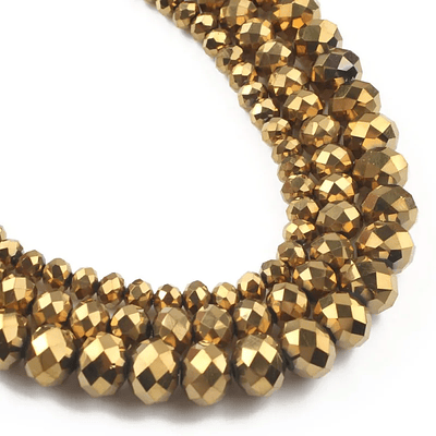 Faceted Plated Gold Austrian Crystal Glass Beads Rondelle Spacer Bead For Jewelry Making Diy Bracelet Accessorie 4/6/8/10/12mm