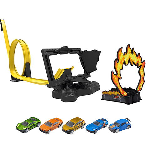 Pista Autos con Aro de Fuego + 4 Autos TZ  5