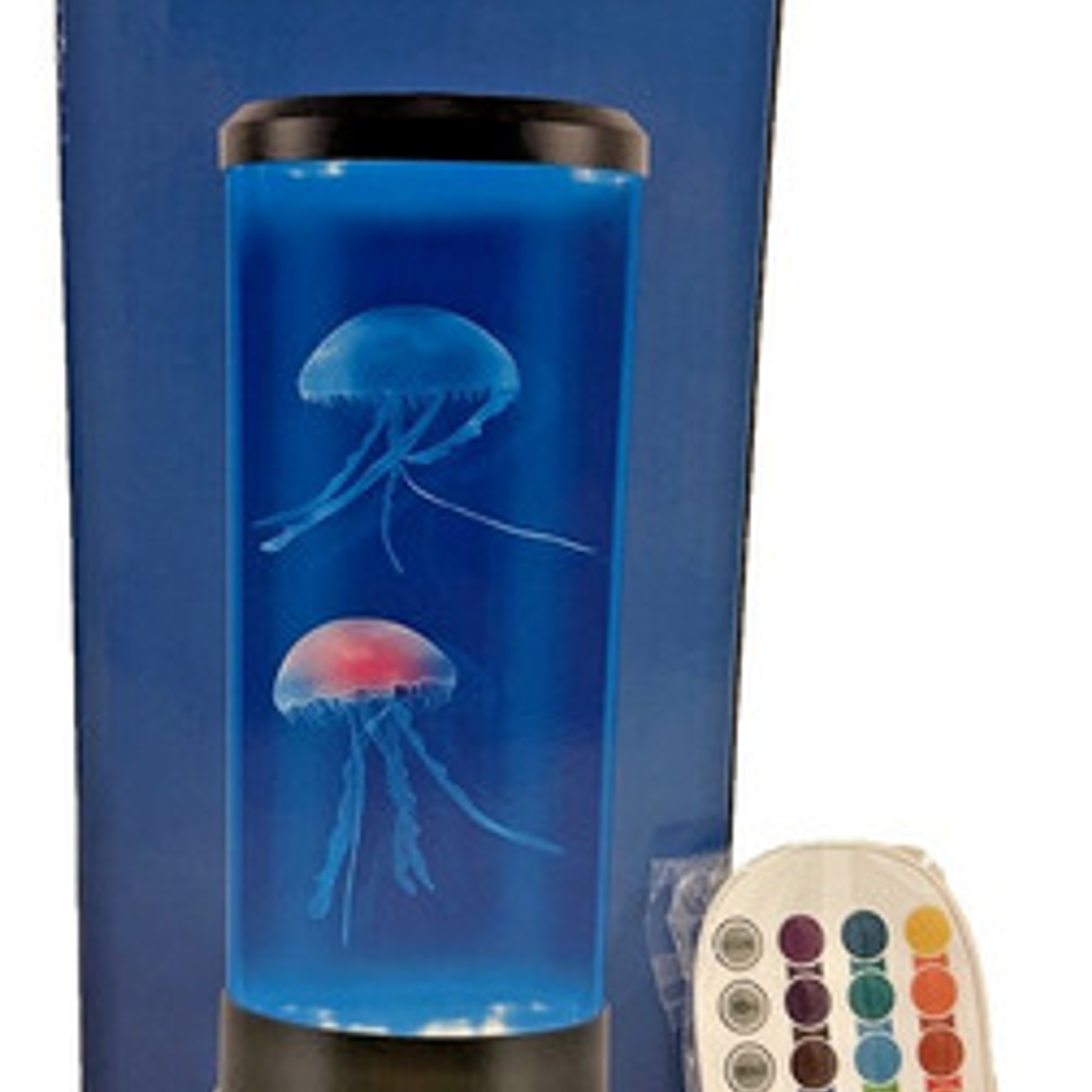 Lampara Decorativa Medusas Luz Led 16 Colores+control Remoto Estructura Negro Pantalla Transparente 3