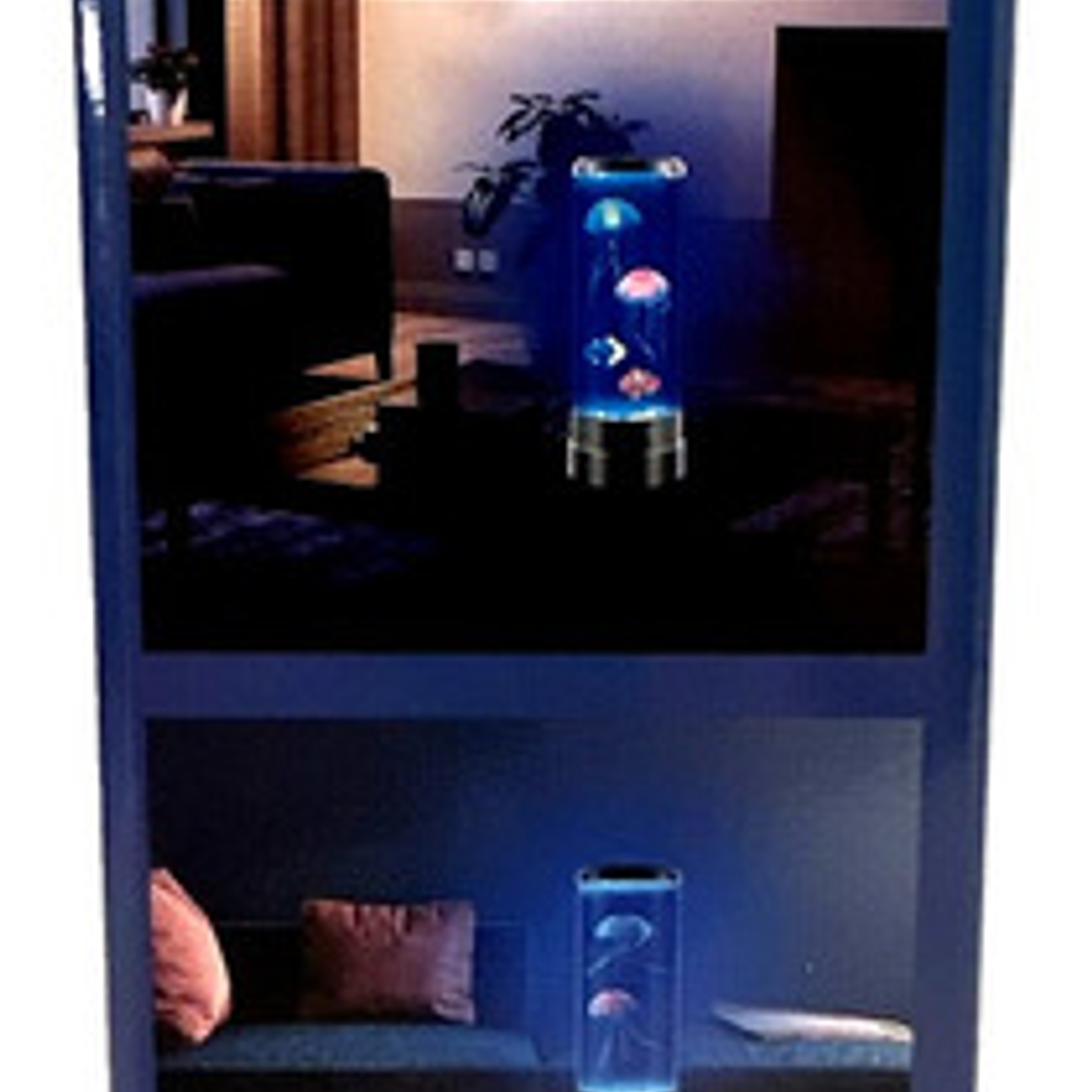 Lampara Decorativa Medusas Luz Led 16 Colores+control Remoto Estructura Negro Pantalla Transparente 5