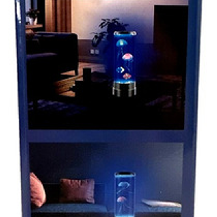 Lampara Decorativa Medusas Luz Led 16 Colores+control Remoto Estructura Negro Pantalla Transparente 5