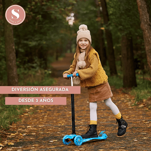 Scooter Monopatín Niño Regulable Luces Led Freno 8