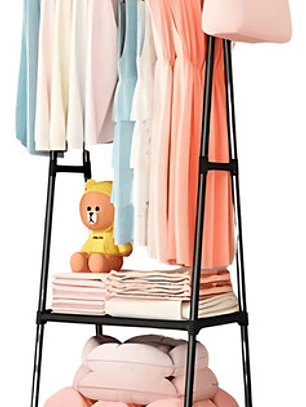 Pechero Cuelga Ropa Negro Con Porta Zapatos