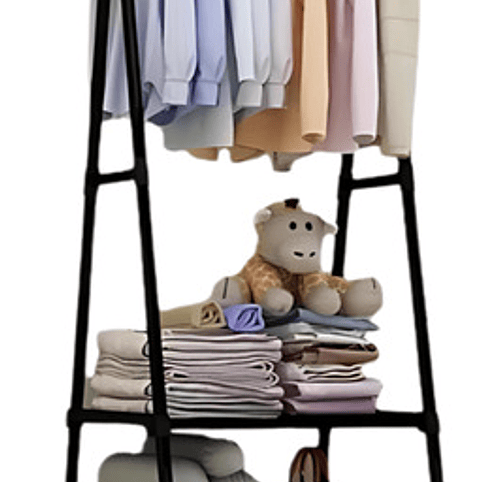 Pechero Cuelga Ropa Negro Con Porta Zapatos 3