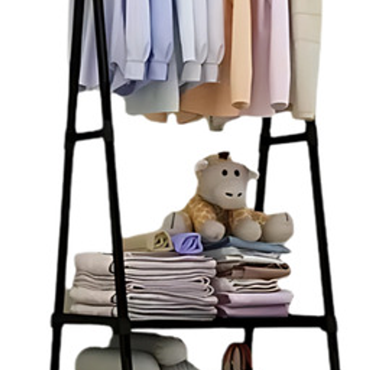 Pechero Cuelga Ropa Negro Con Porta Zapatos 3