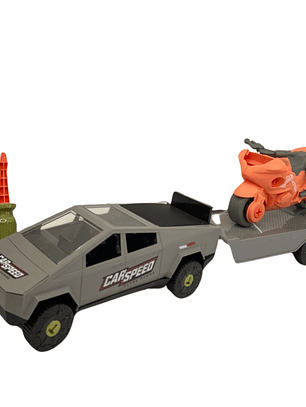 Cybertruck + Carga con Moto Desarmable