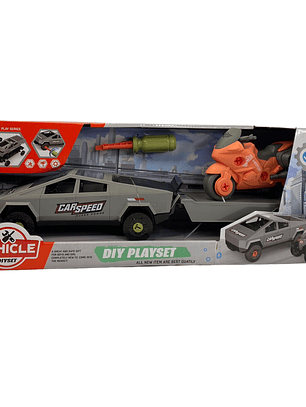 Cybertruck + Carga con Moto Desarmable