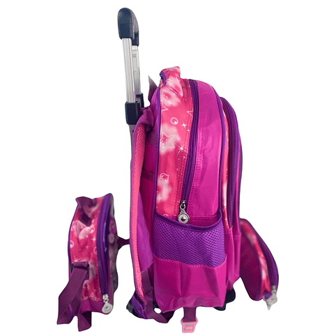 Mochila Con Ruedas + Lonchera + Estuche Niña 31