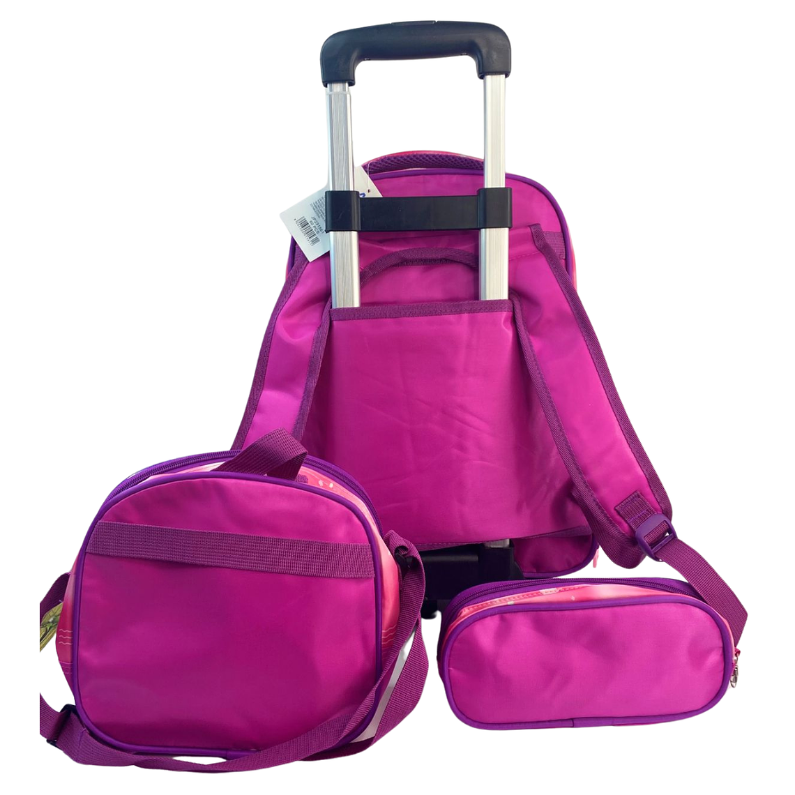 Mochila Con Ruedas + Lonchera + Estuche Niña 9