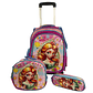 Mochila Con Ruedas + Lonchera + Estuche Niña - Miniatura 7
