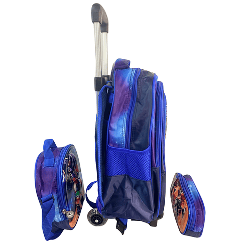 Mochila Con Ruedas + Lonchera + Estuche Niño 26