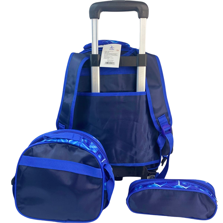 Mochila Con Ruedas + Lonchera + Estuche Niño 33