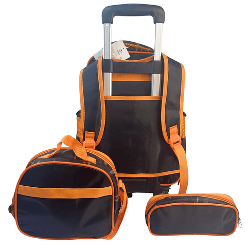 Mochila Con Ruedas + Lonchera + Estuche Niño 9