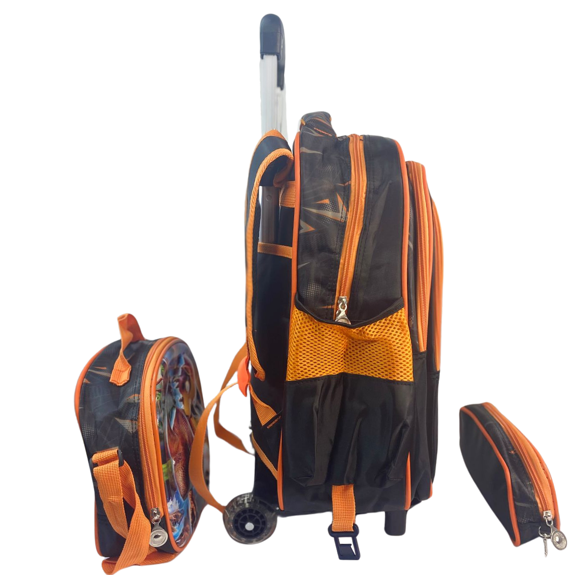 Mochila Con Ruedas + Lonchera + Estuche Niño 8