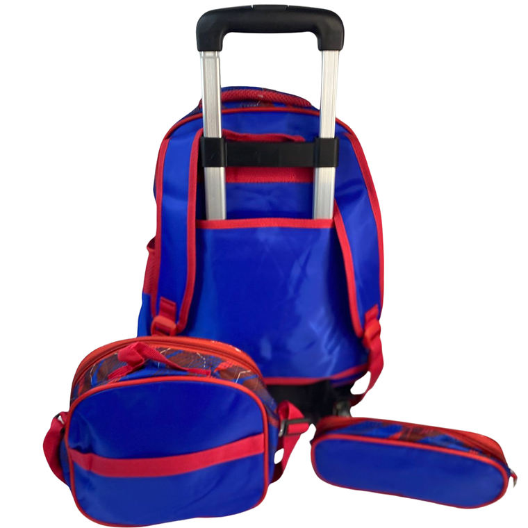 Mochila Con Ruedas + Lonchera + Estuche Niño 3