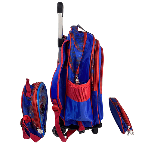 Mochila Con Ruedas + Lonchera + Estuche Niño 2