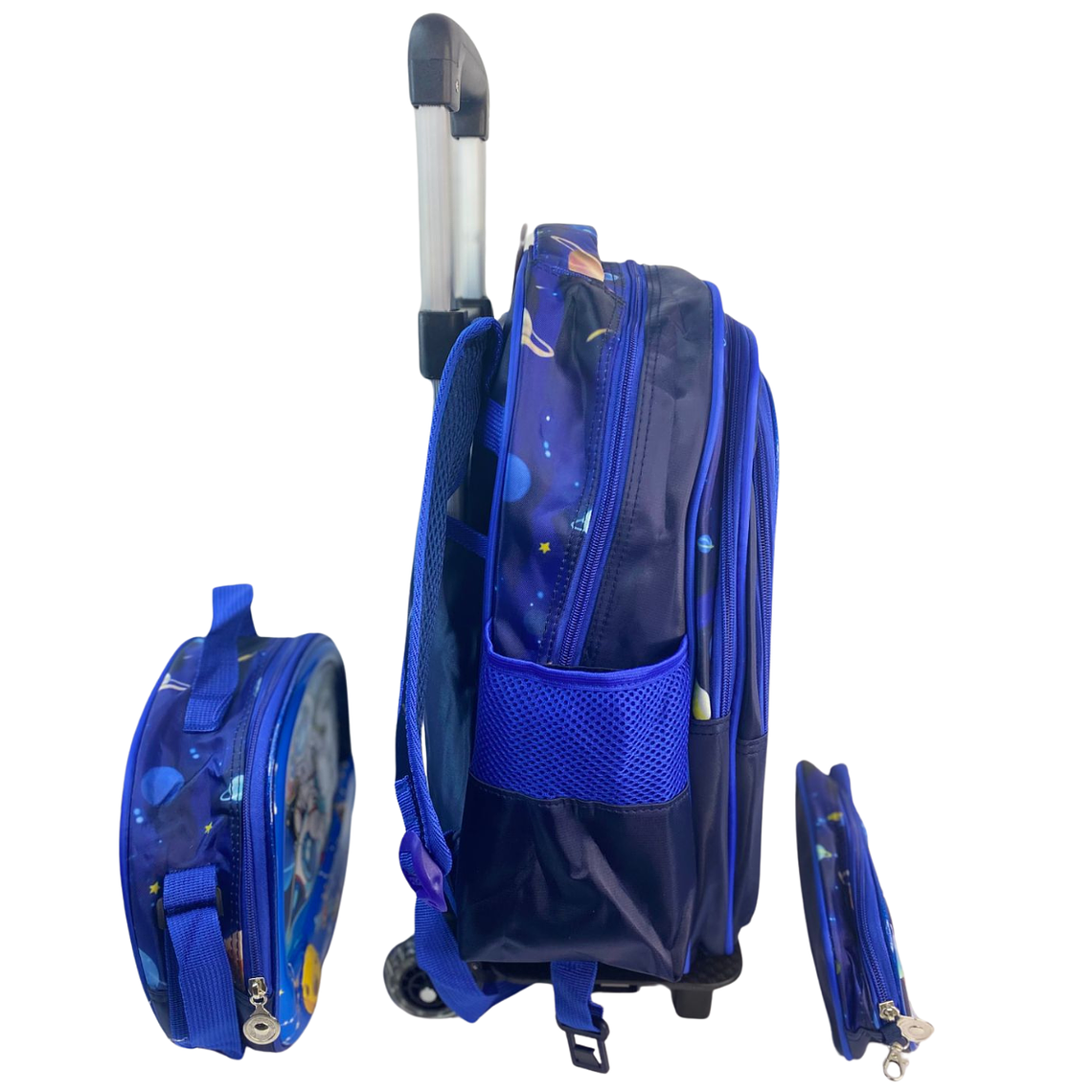 Mochila Con Ruedas + Lonchera + Estuche Niño 32