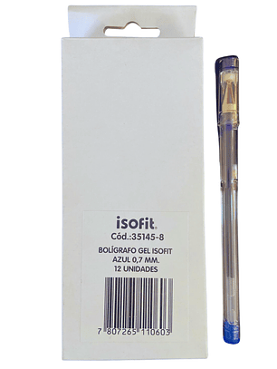 Bolígrafo Gel Isofit 0.7 MM 12 Uni.