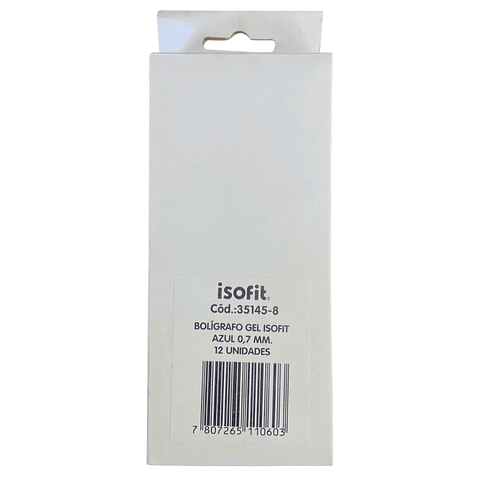 Bolígrafo Gel Isofit 0.7 MM 12 Uni. 3