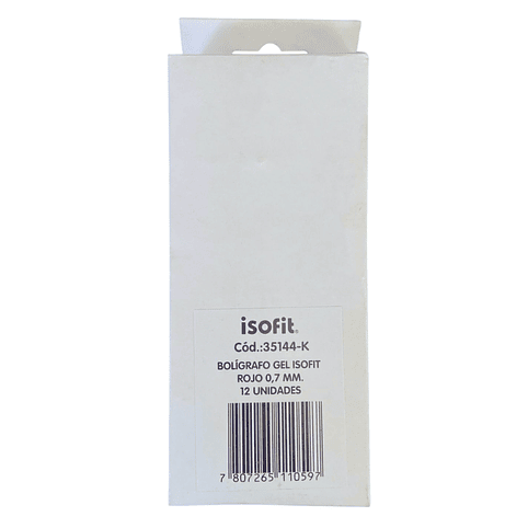 Bolígrafo Gel Isofit 0.7 MM 12 Uni. 9