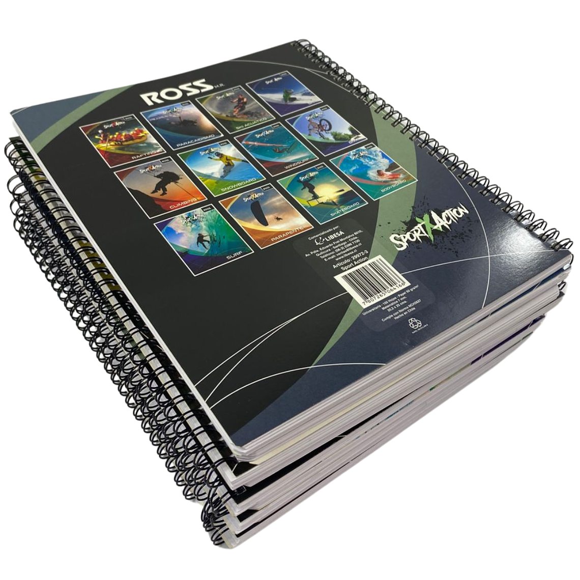 Pack 10 Cuadernos Sport Action 7MM 100 Hojas 3
