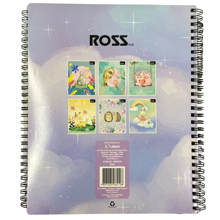 Pack 10 Cuadernos Niña Matemáticas 7MM 100 Hojas 3