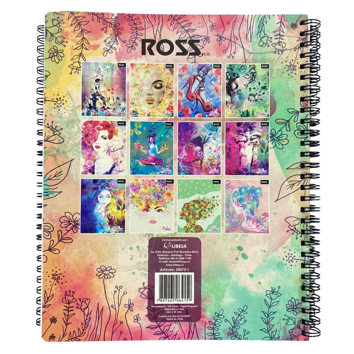 Pack 5 Cuadernos Mujer 7MM 100 Hojas 3