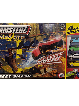 Pista Autos con Aro de Fuego + 4 Autos TZ 