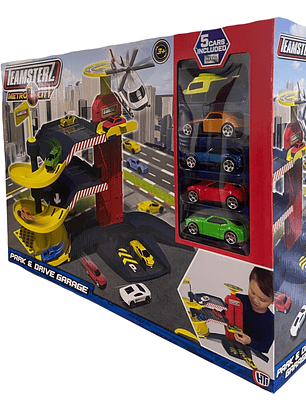 Pista Autos con Elevador + 5 Autos TZ 