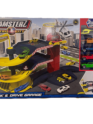 Pista Autos con Elevador + 5 Autos TZ 