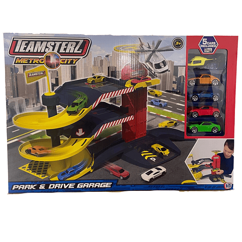 Pista Autos con Elevador + 5 Autos TZ  1