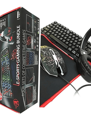 Kit Gamer Teclado + Mouse + Audifonos 