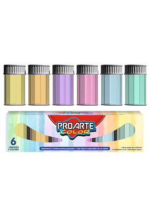 Tempera Proarte 6 Colores Pasteles 15 ml - 2 uni