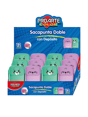 Sacapunta Doble con Depósito Oso 12 uni