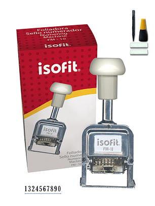 Foliador Metálico 5mm. 10 Dígitos