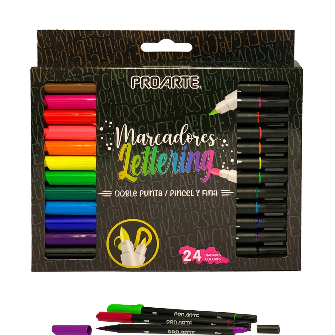 Marcadores Lettering Doble Punta 24 Colores 1