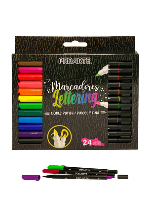Marcadores Lettering Doble Punta 24 Colores